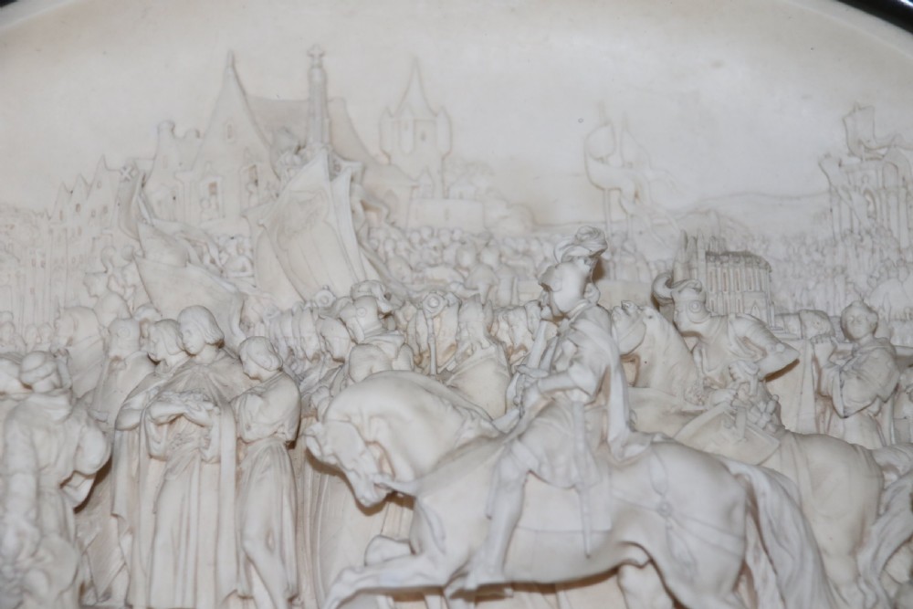 A pair of French oval plaques cast in plaster View III