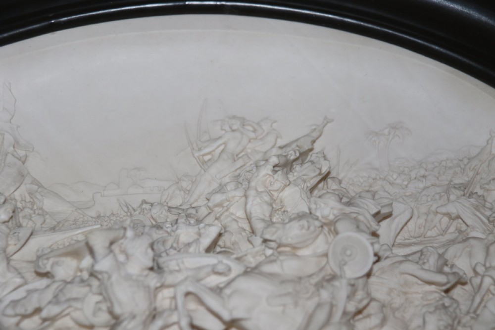 A pair of French oval plaques cast in plaster View XVI