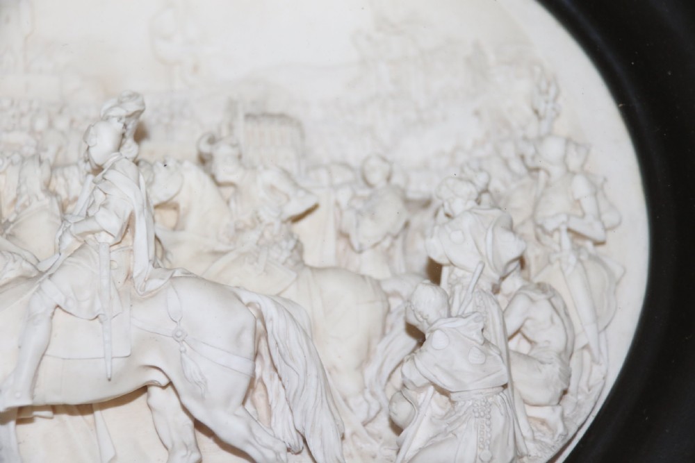 A pair of French oval plaques cast in plaster View XVIII