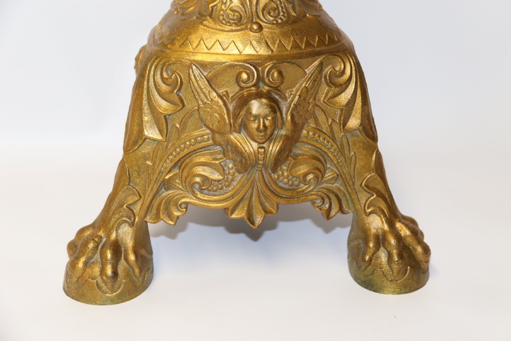 A large pair of Gothic  Gilt brass Candelabra View III