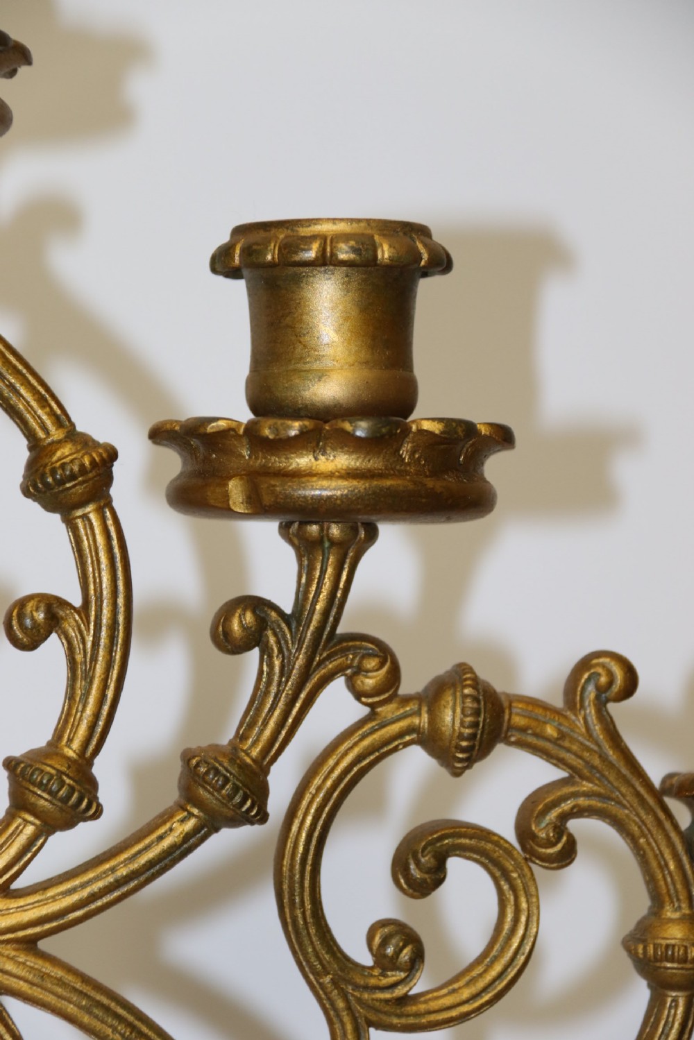 A large pair of Gothic  Gilt brass Candelabra View V