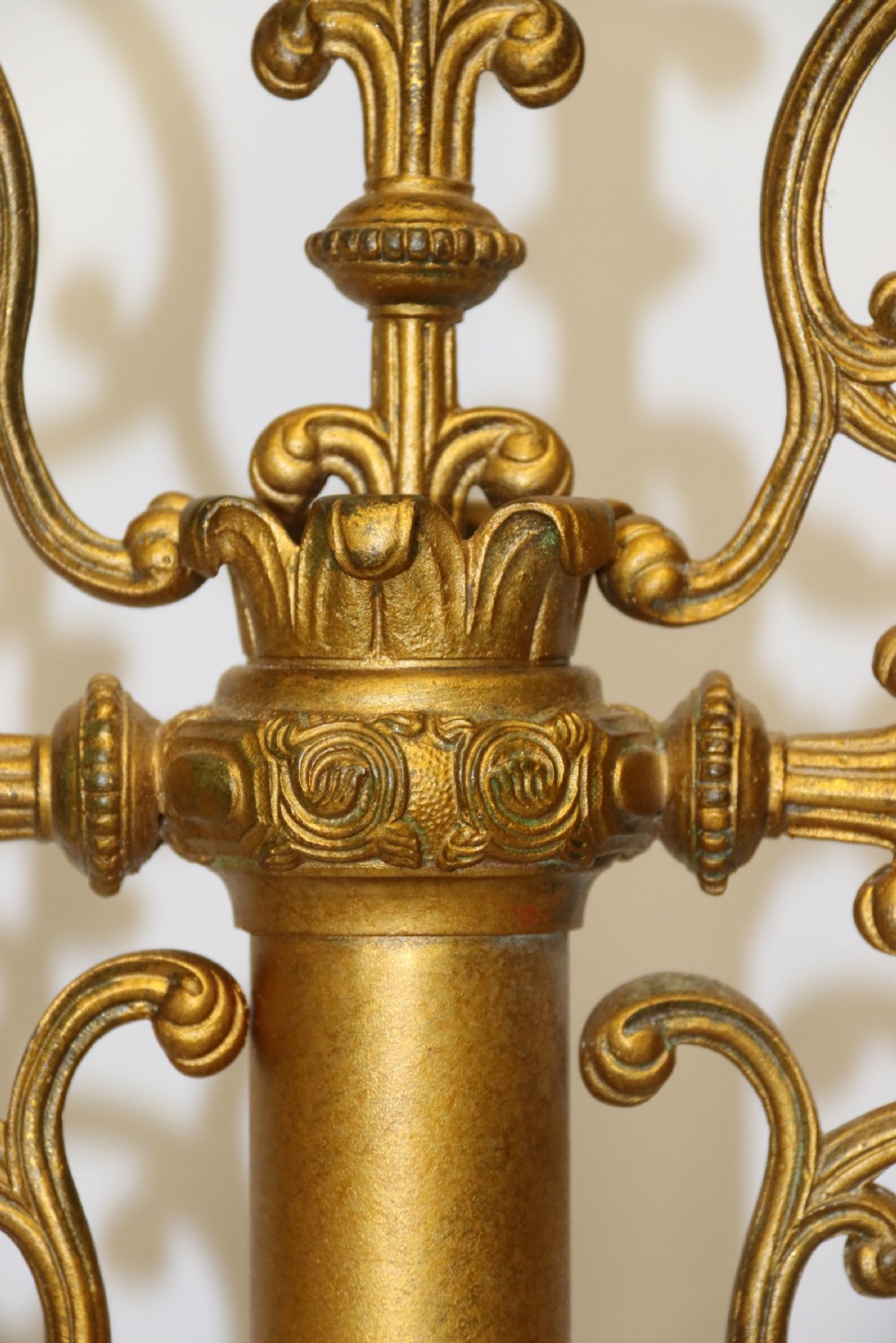 A large pair of Gothic  Gilt brass Candelabra View VI