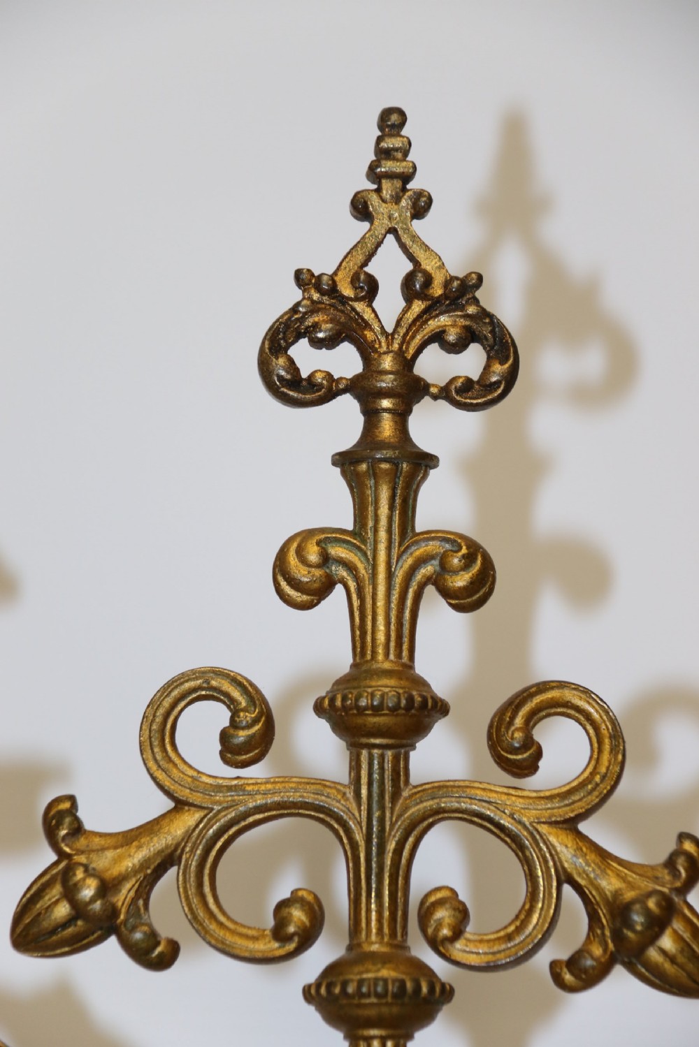 A large pair of Gothic  Gilt brass Candelabra View VII