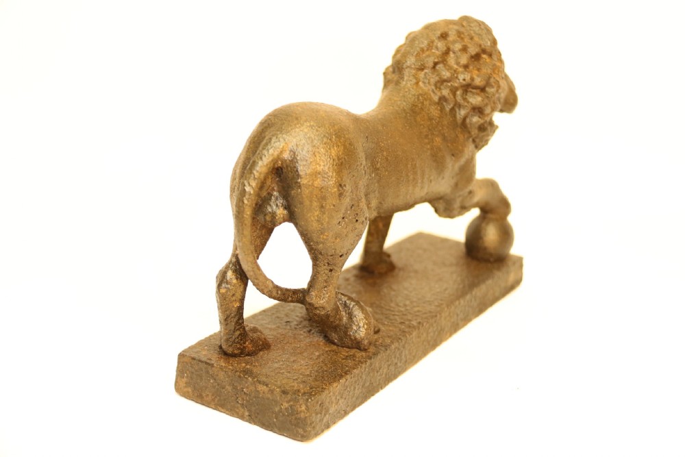 A rare George III Lion Door Stop View III