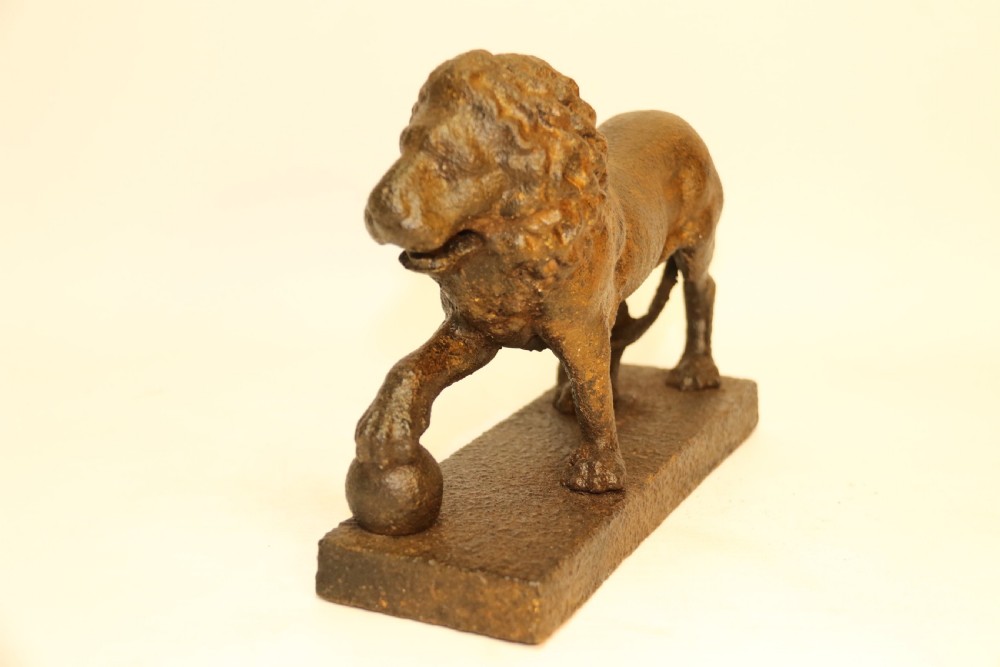 A rare George III Lion Door Stop View IV