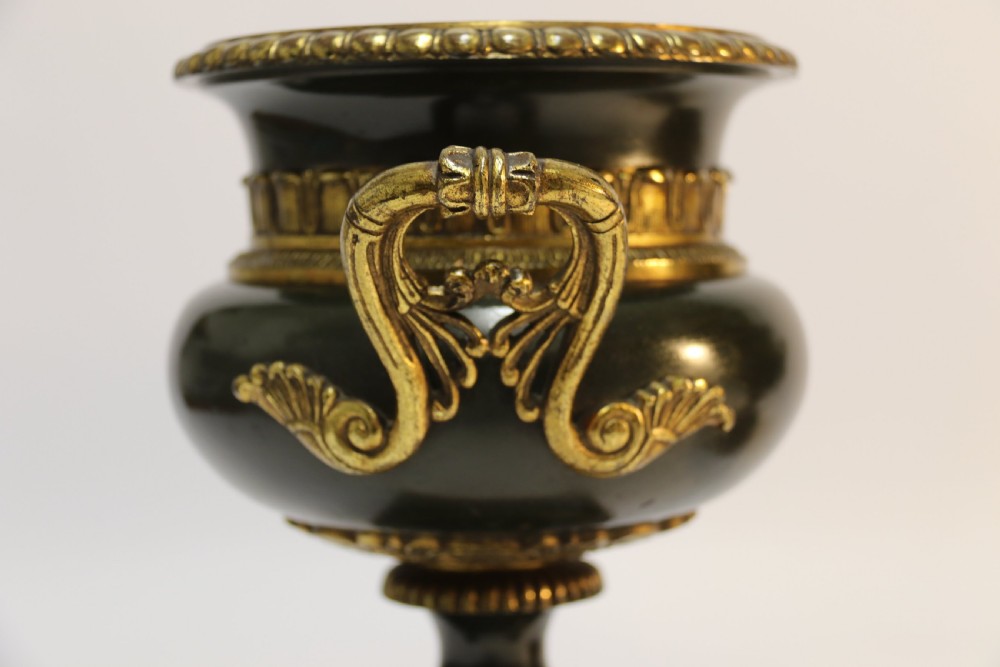 A pair of French bronze urns 19th century View III