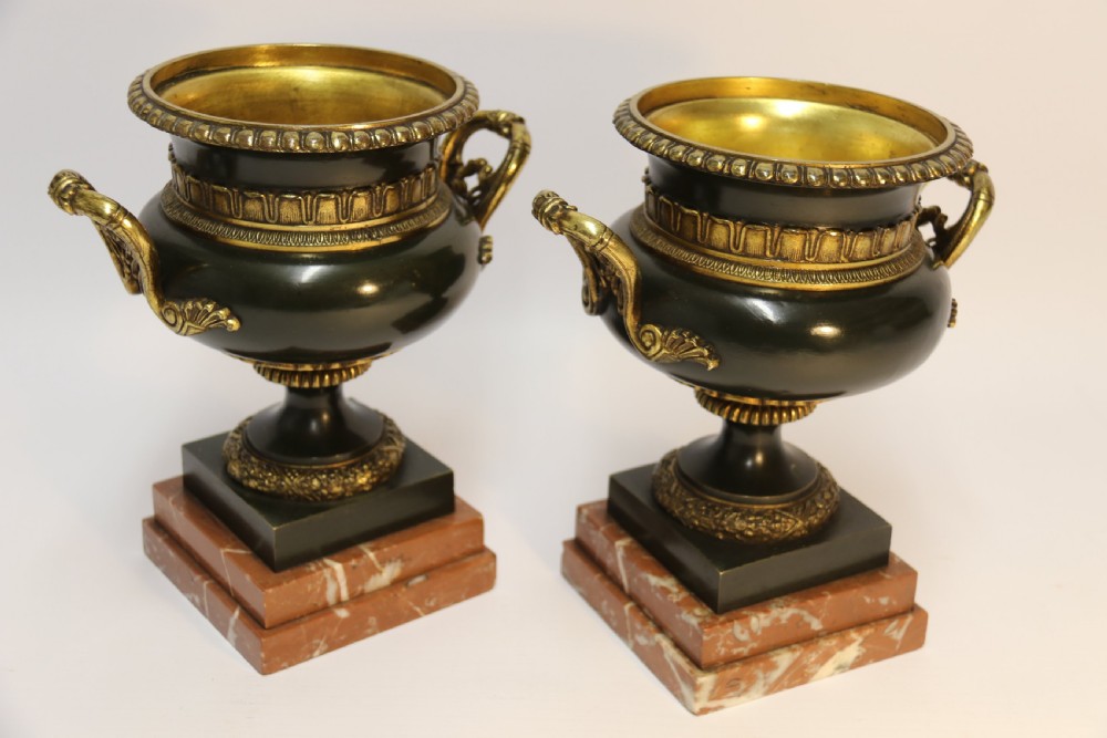 A pair of French bronze urns 19th century View IV