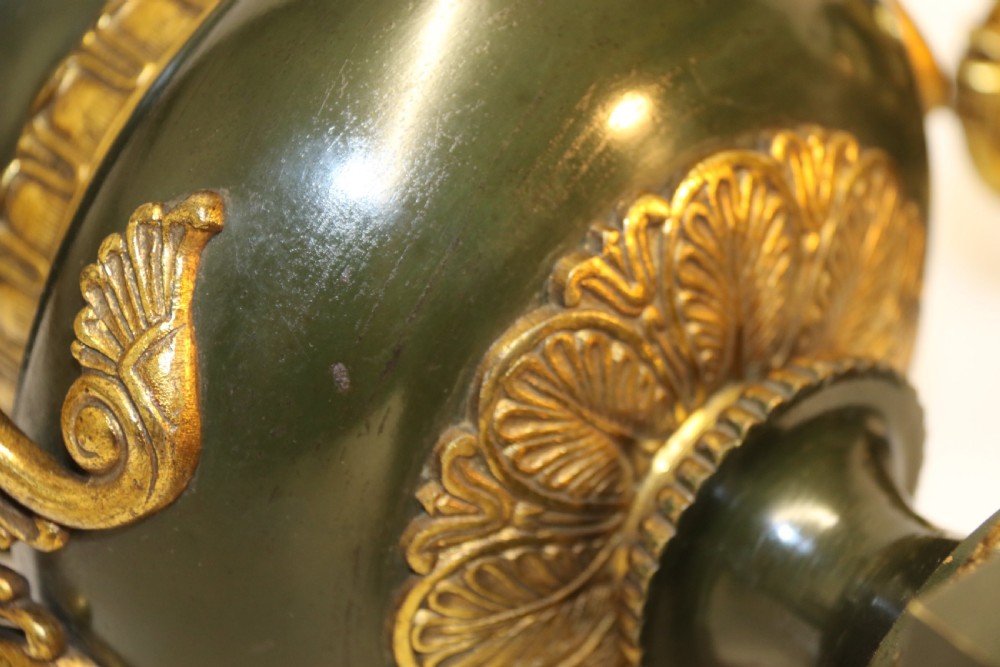 A pair of French bronze urns 19th century View V