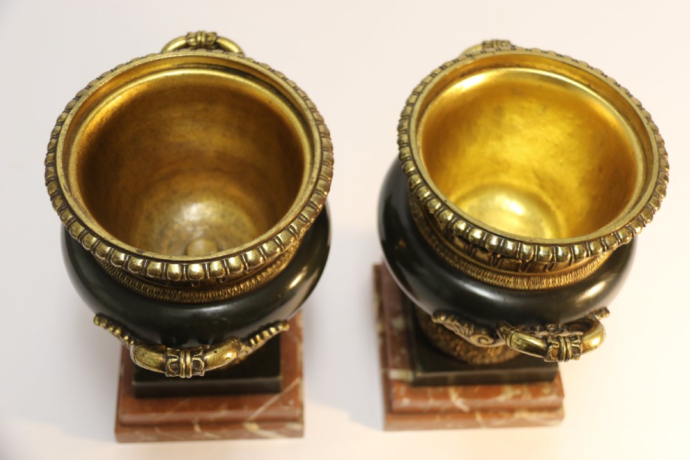 A pair of French bronze urns 19th century View VII