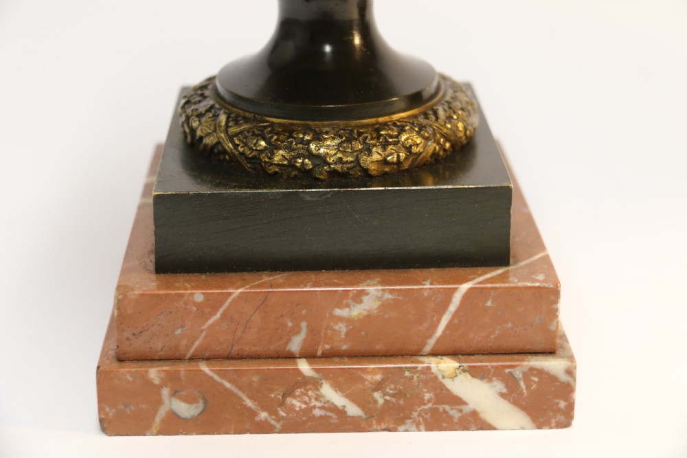 A pair of French bronze urns 19th century View X