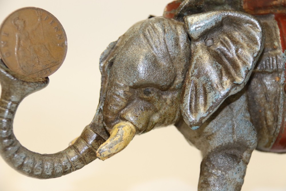 Antique Circus Elephant Money Bank View III