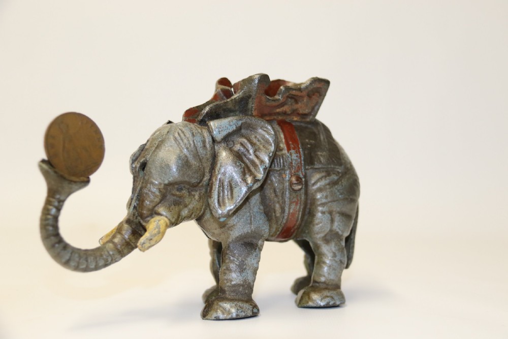 Antique Circus Elephant Money Bank View IV