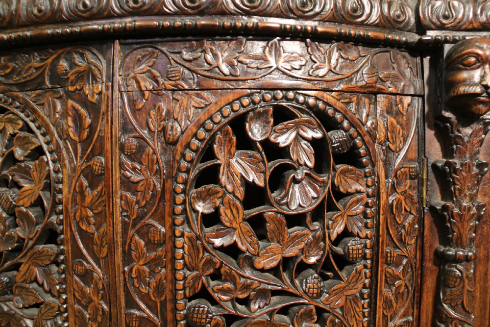 19th century Indian carved padauk wood side cabinet View VIII