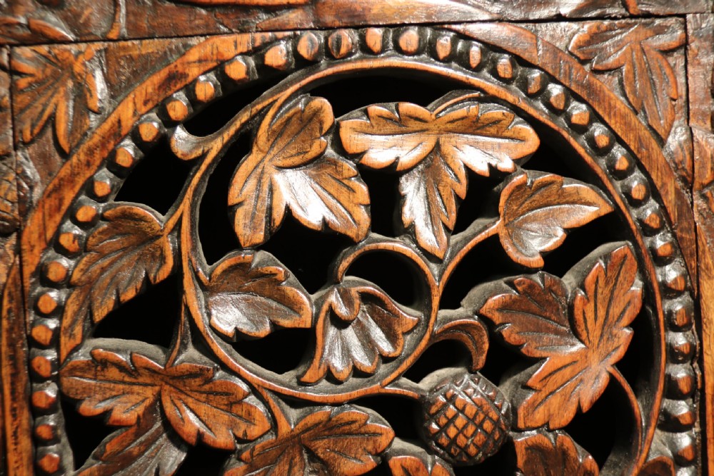 19th century Indian carved padauk wood side cabinet View X