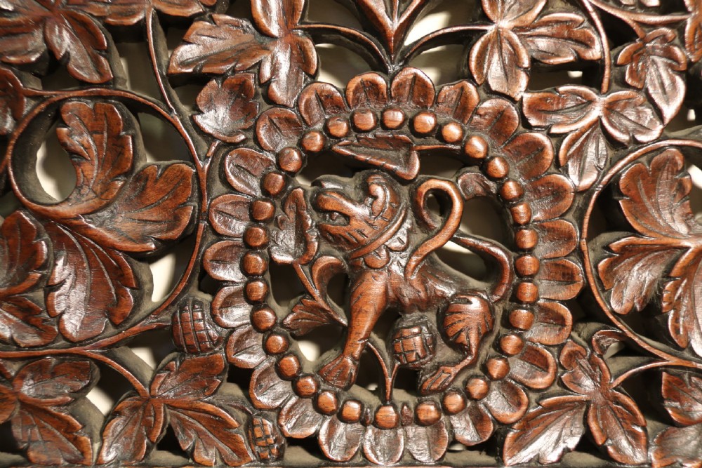 19th century Indian carved padauk wood side cabinet View XI
