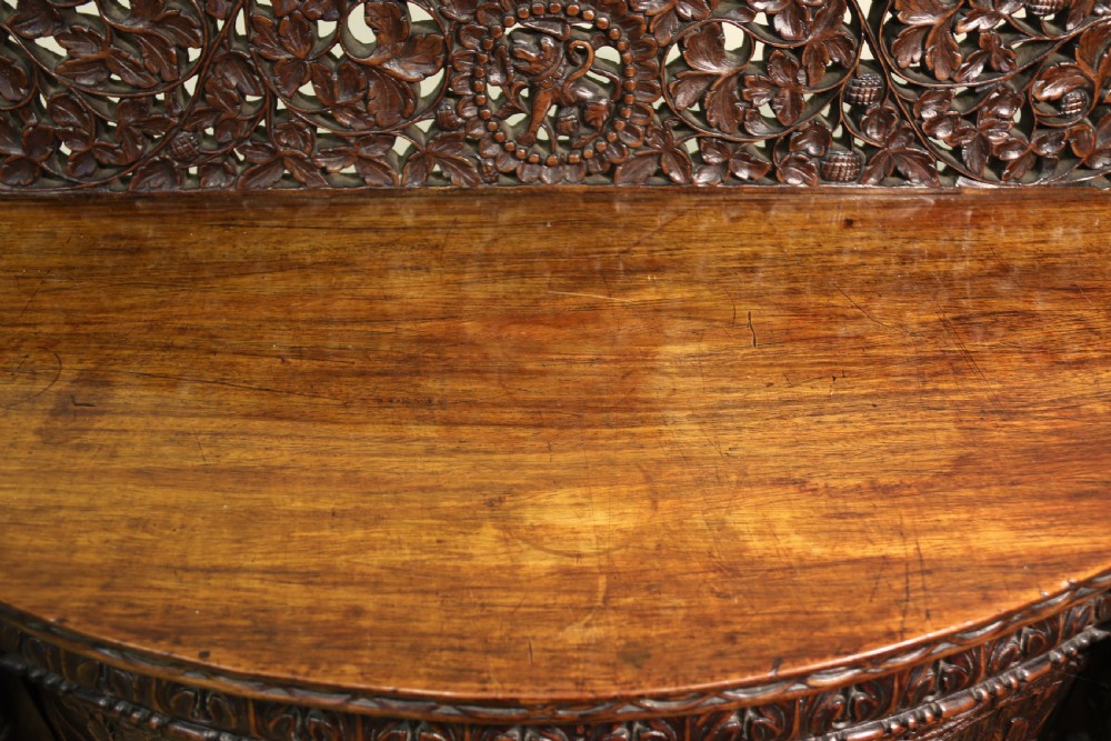19th century Indian carved padauk wood side cabinet View XVIII
