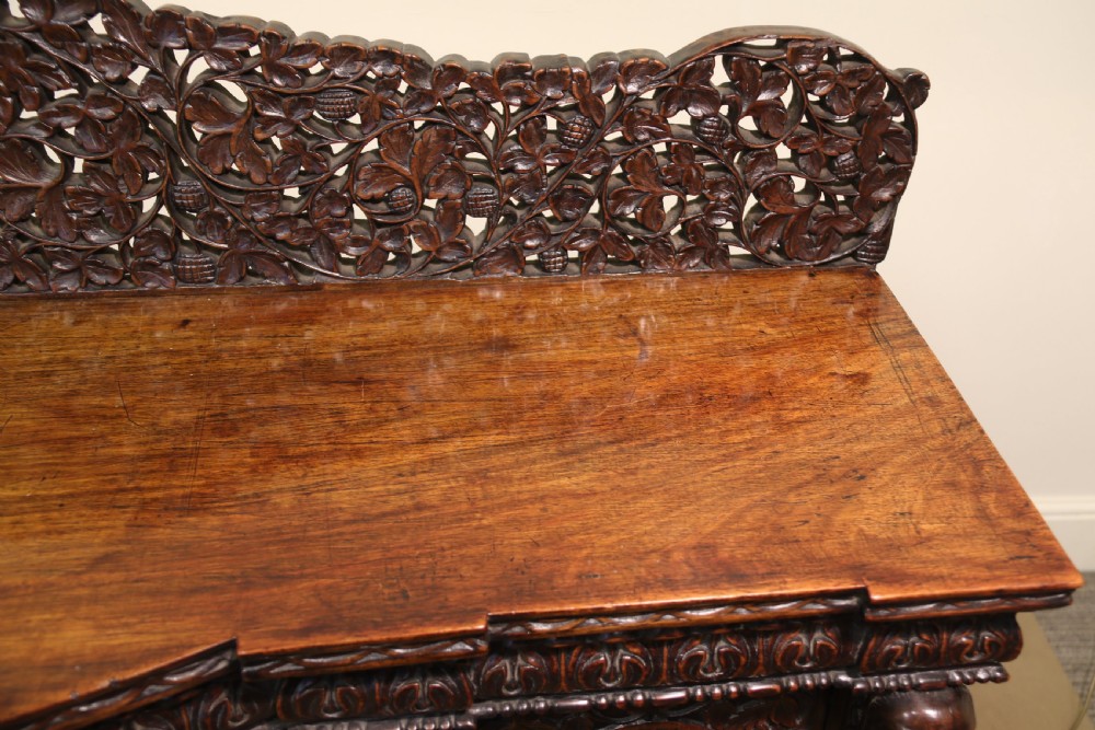 19th century Indian carved padauk wood side cabinet View XX