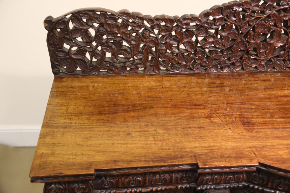 19th century Indian carved padauk wood side cabinet View XXI