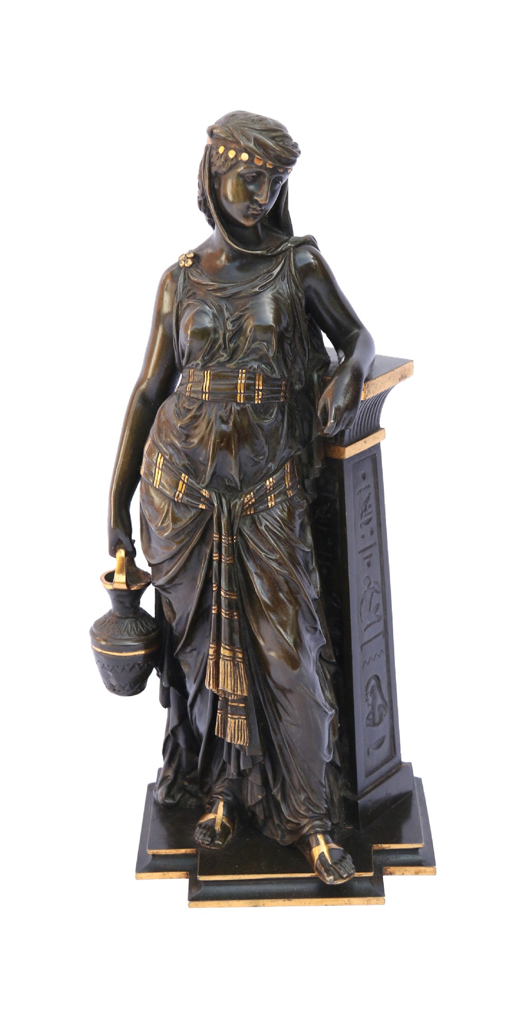 A superb bronze study by Bouret, The Egyptian Water Bearer