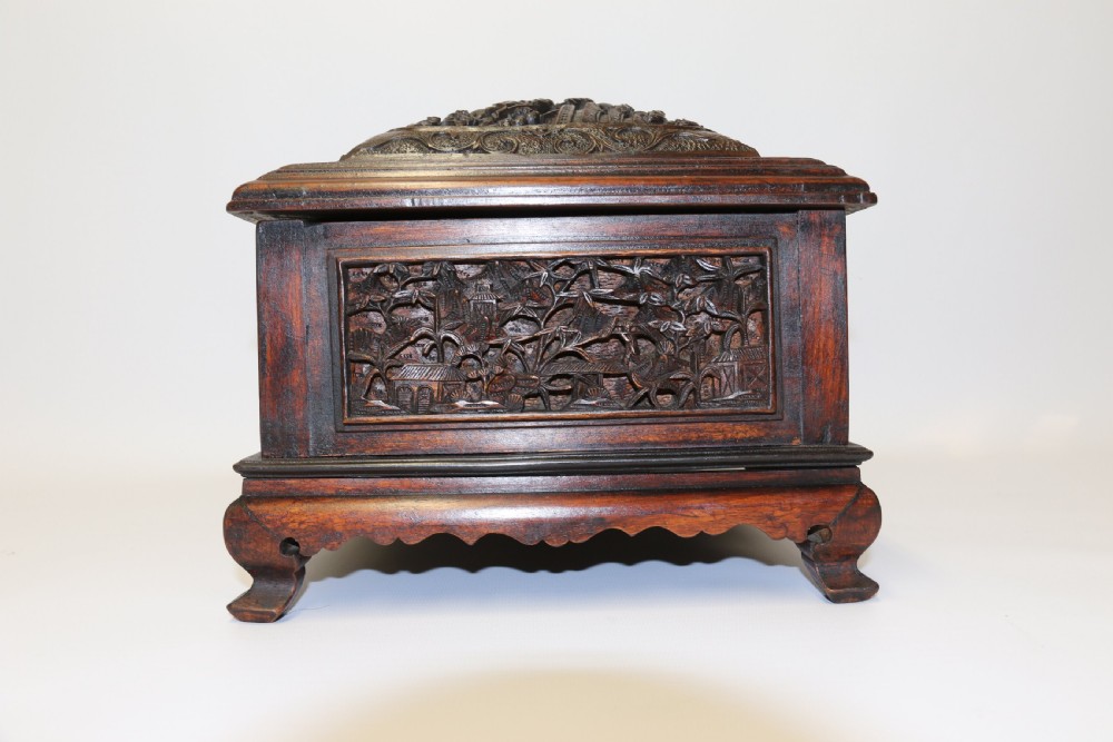 Chinese carved jewel casket View III