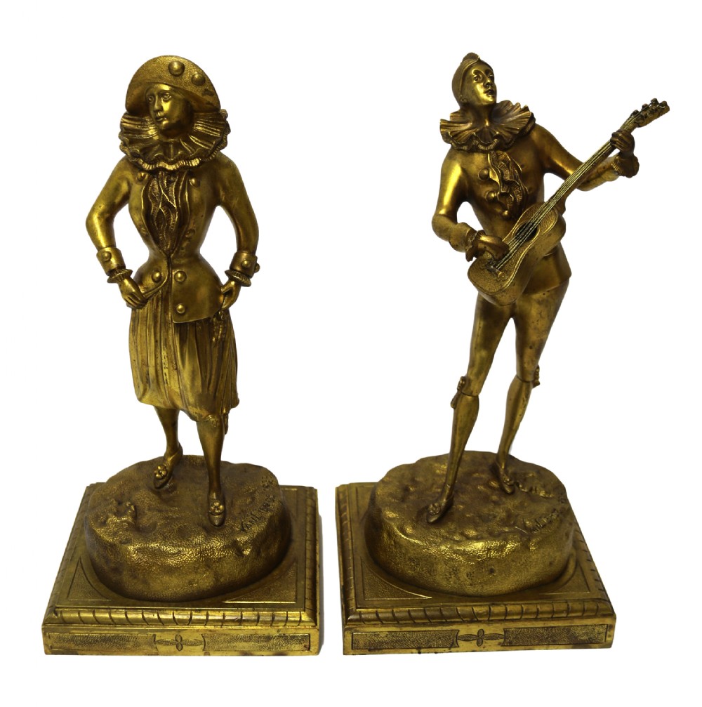 A rare pair of French bronze figures by Van Lierde