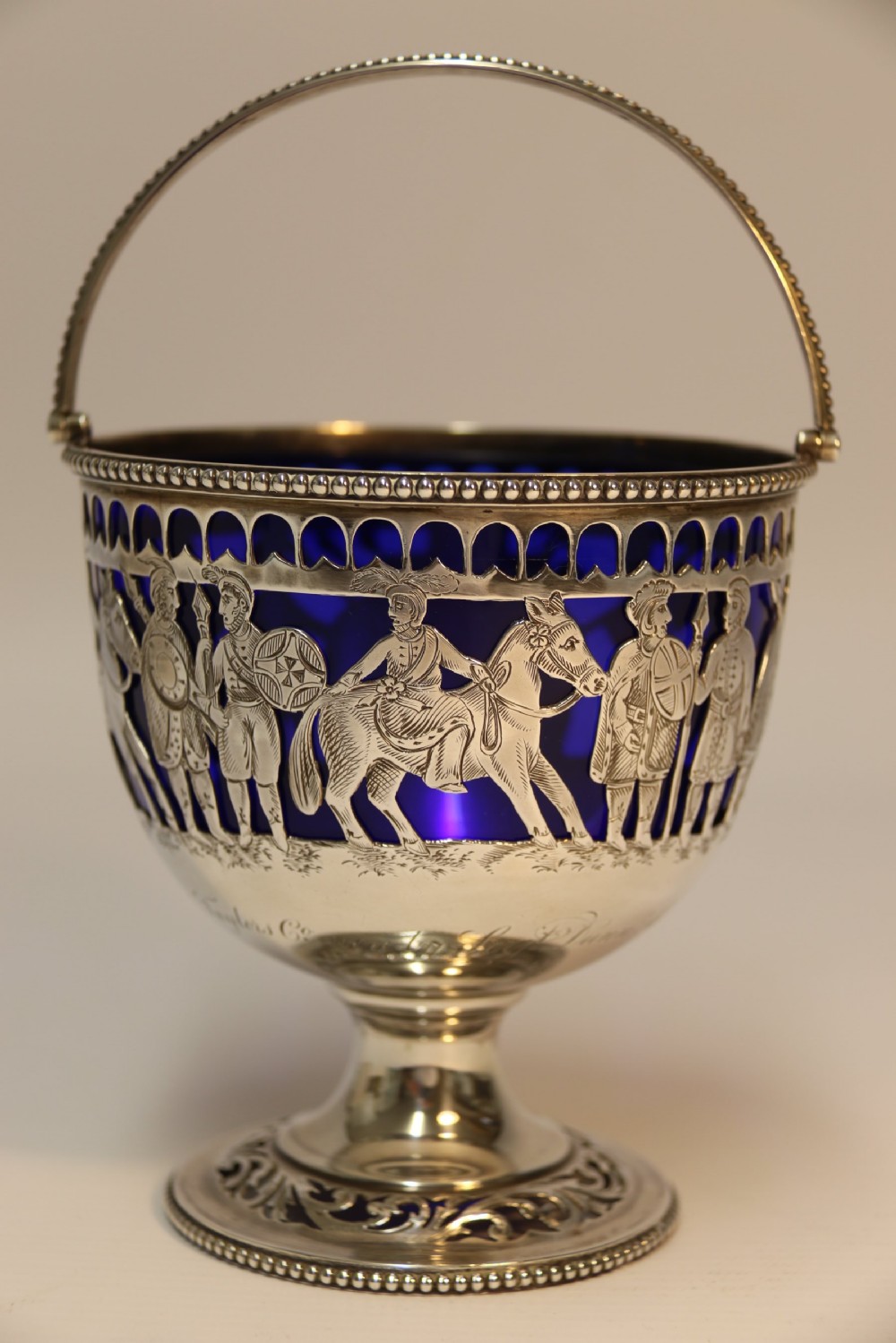 English Military Silver Presentation Sugar Bowl View II