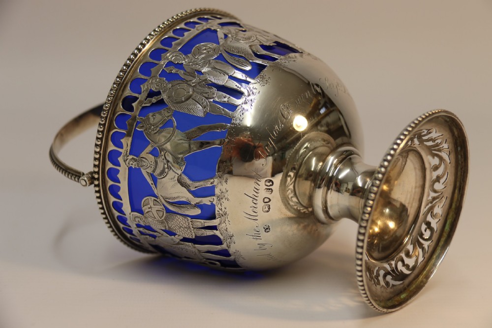 English Military Silver Presentation Sugar Bowl View IV