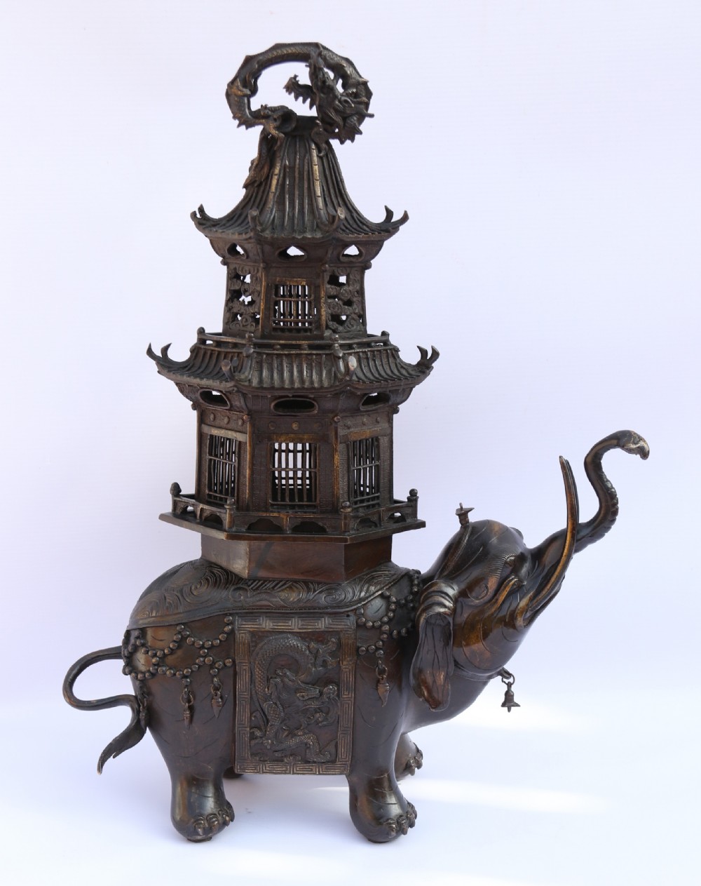 A Japanese Meiji period bronze elephant