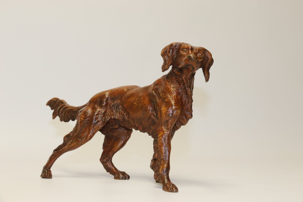 A large Austrian cold painted bronze setter View VI