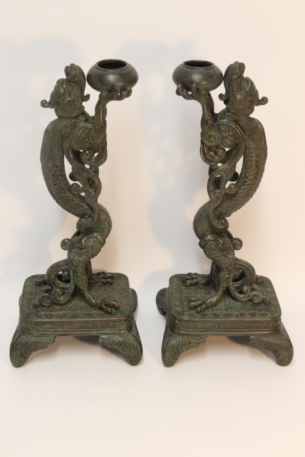 A pair of Japanese bronze Incense Burners