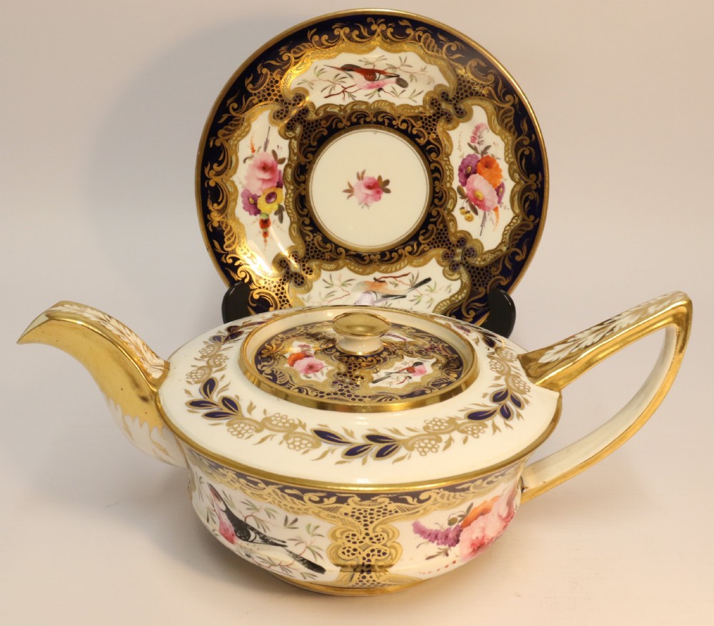 A superb Coalport Georgian Tea Pot and Stand