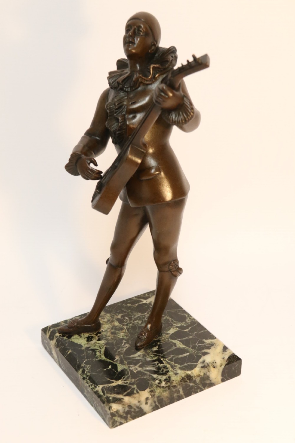 Bronze study of a singing Pierrot signed Raphael View II