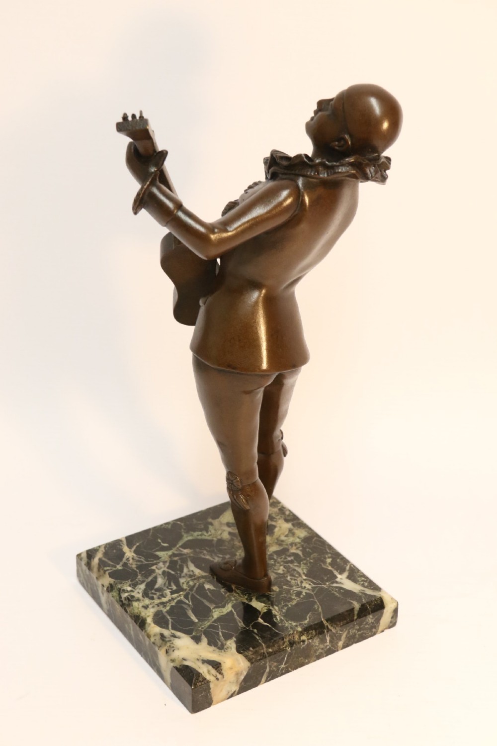 Bronze study of a singing Pierrot signed Raphael View III