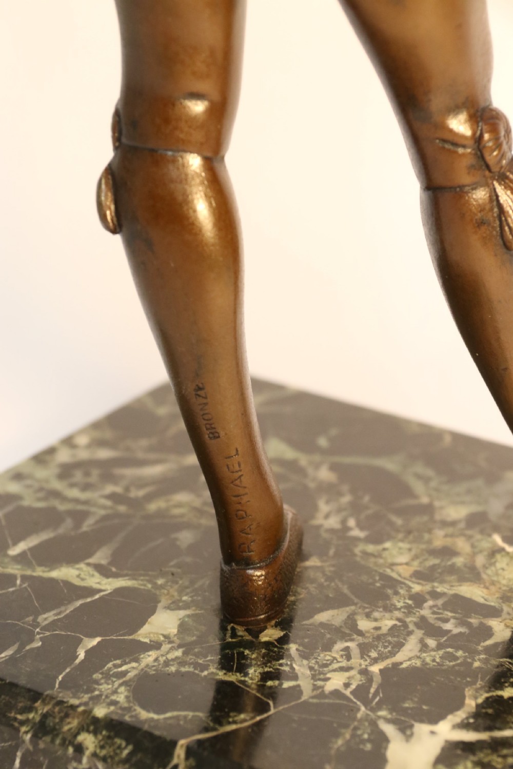 Bronze study of a singing Pierrot signed Raphael View IV
