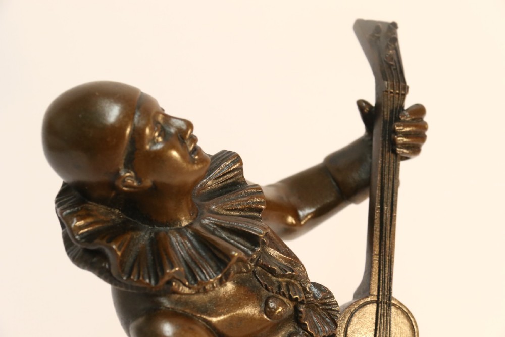 Bronze study of a singing Pierrot signed Raphael View VI