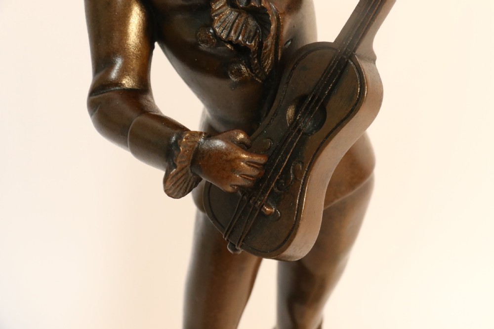 Bronze study of a singing Pierrot signed Raphael View VIII
