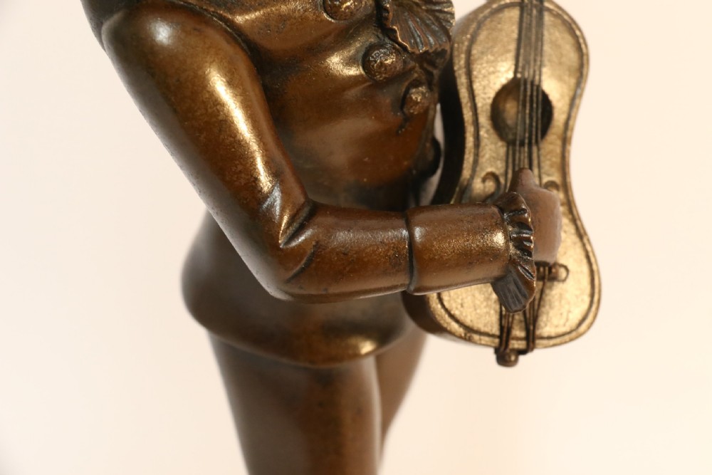 Bronze study of a singing Pierrot signed Raphael View IX