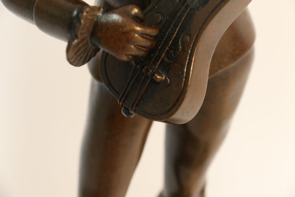 Bronze study of a singing Pierrot signed Raphael View XIII