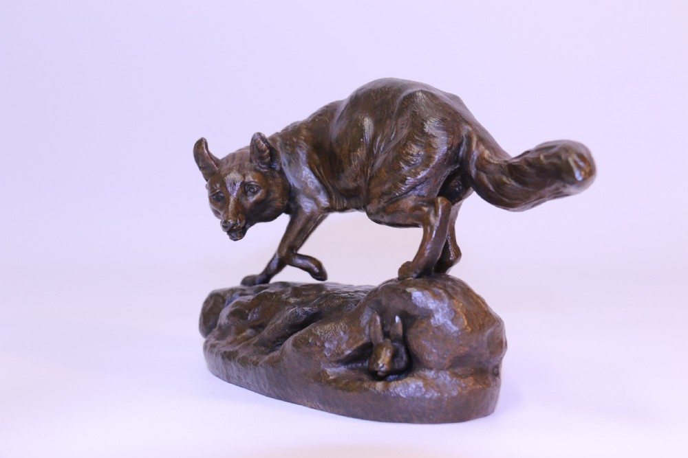 A Fine Bronze study of a Fox by C Masson View II