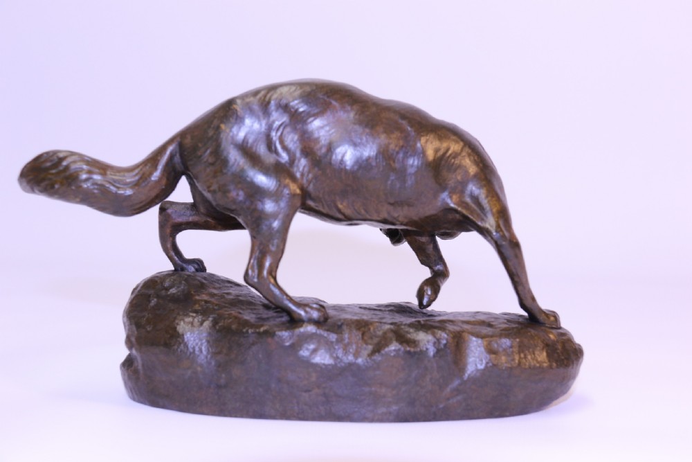 A Fine Bronze study of a Fox by C Masson View III