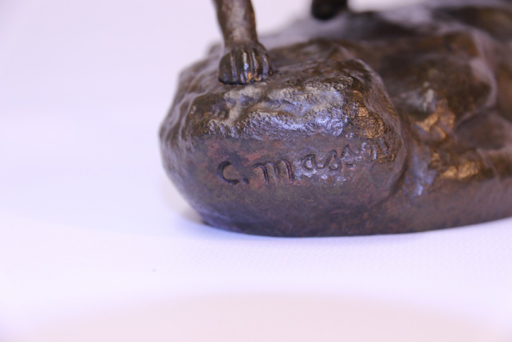 A Fine Bronze study of a Fox by C Masson View IV