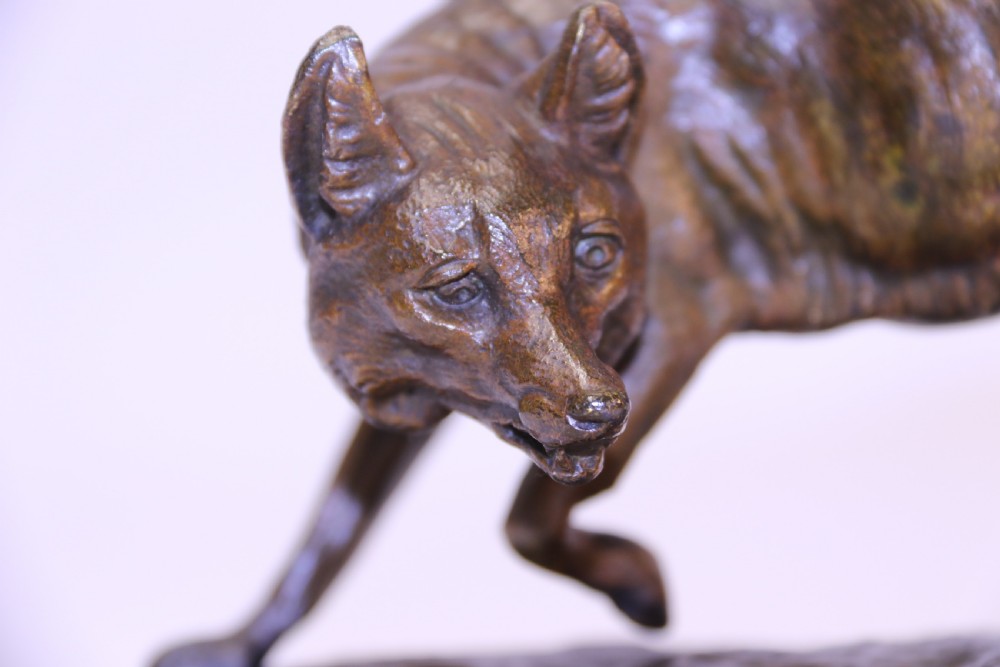 A Fine Bronze study of a Fox by C Masson View VI