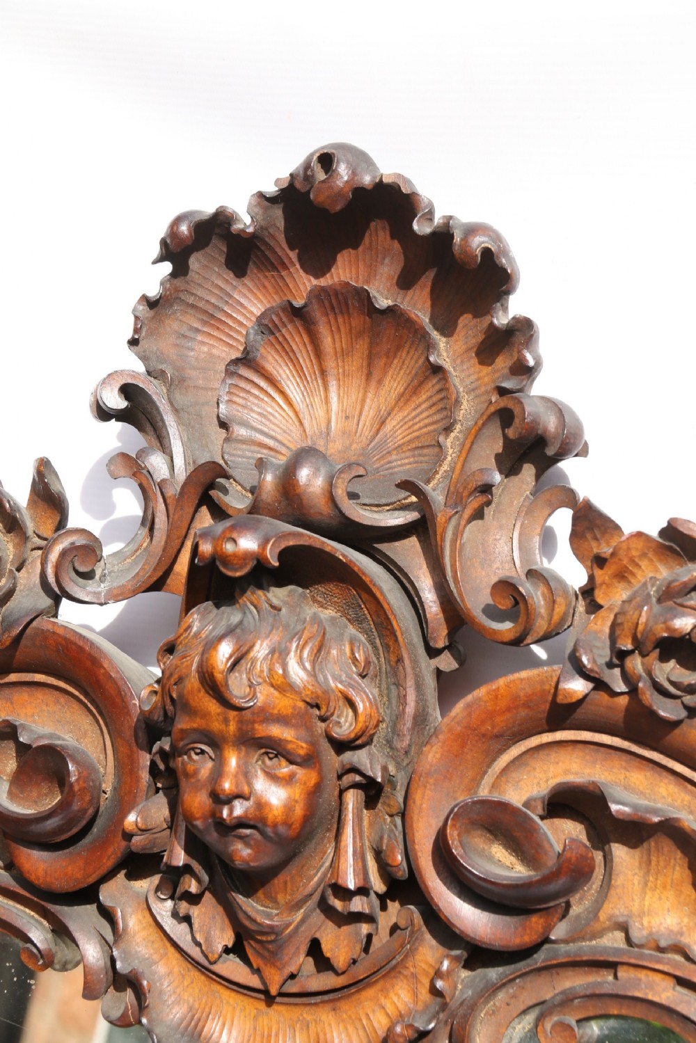 An Exquisitely Carved 19th Century Italian Walnut Mirror View III