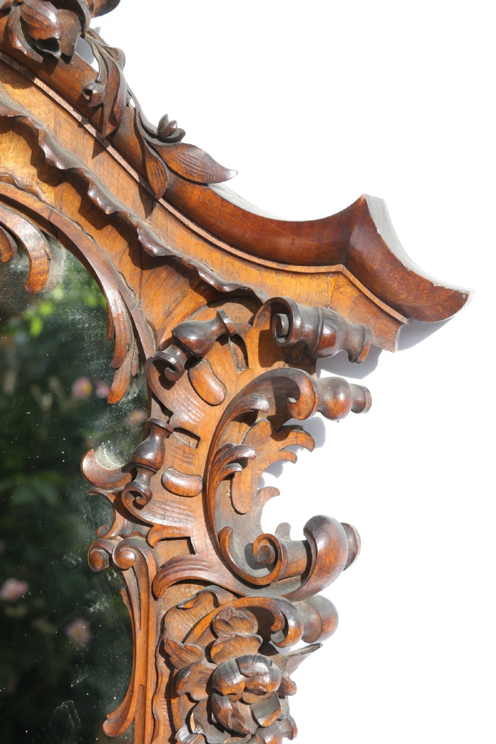 An Exquisitely Carved 19th Century Italian Walnut Mirror View IV
