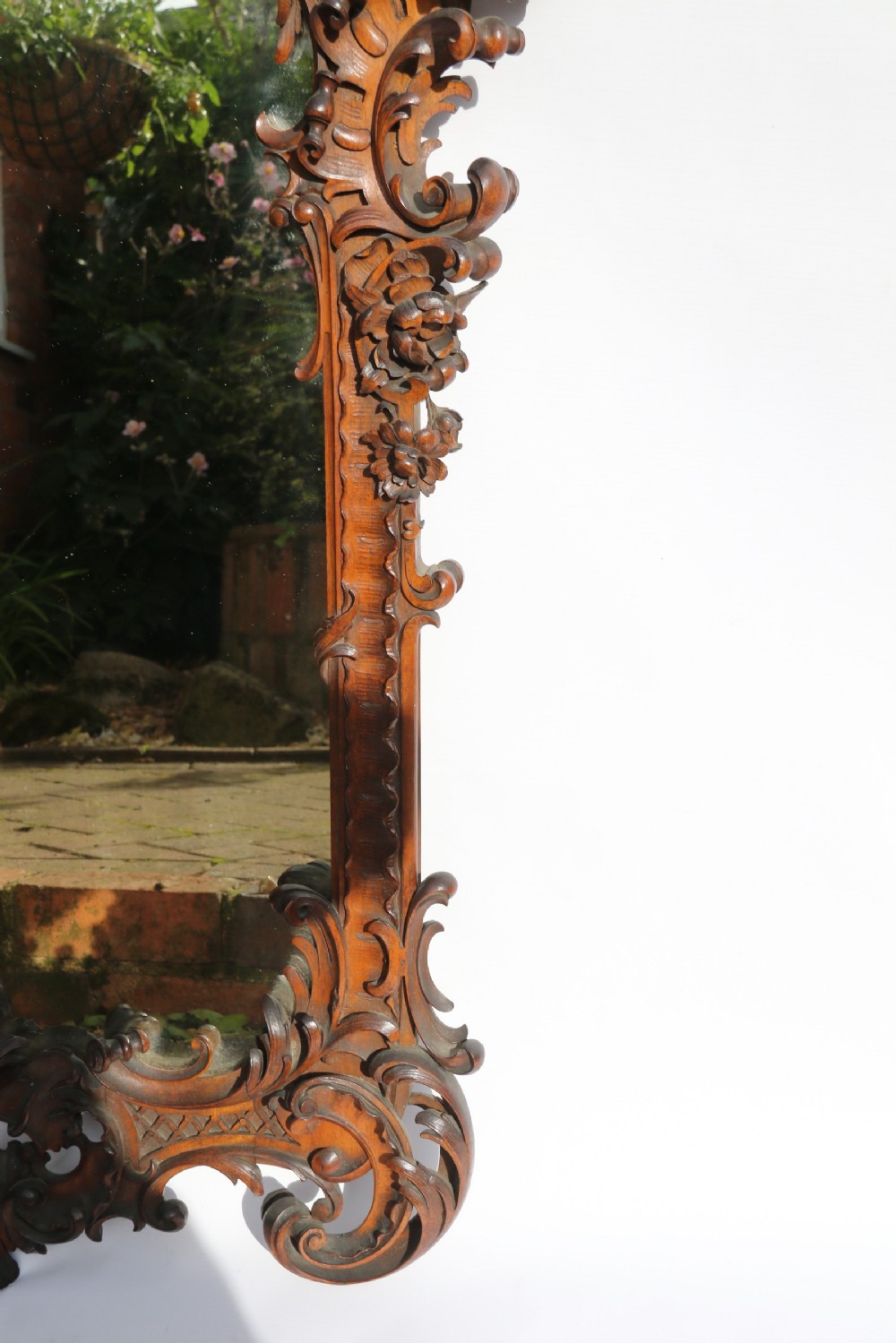 An Exquisitely Carved 19th Century Italian Walnut Mirror View V