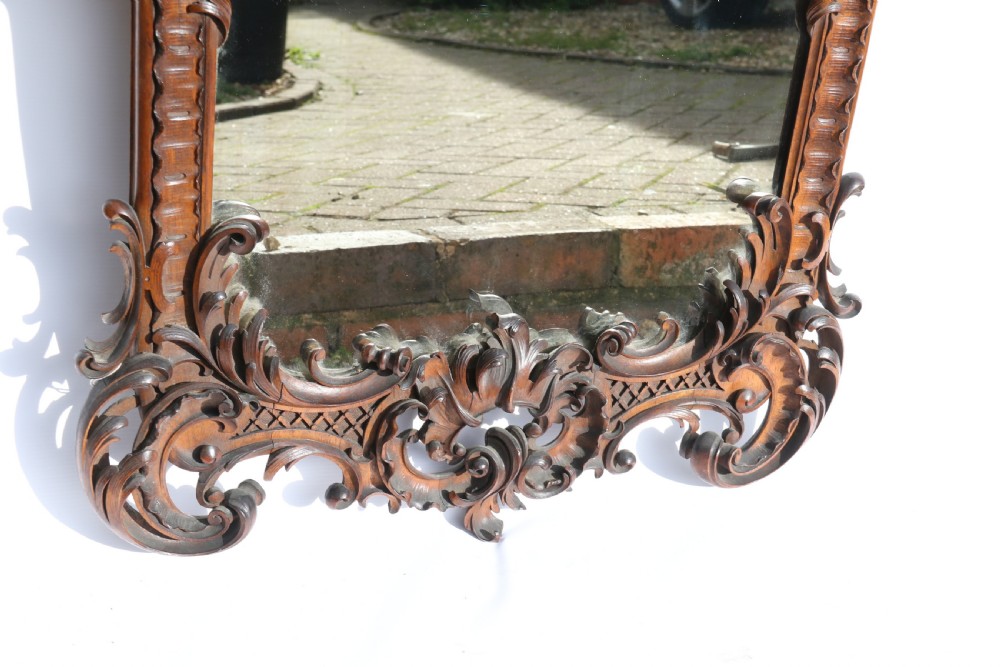 An Exquisitely Carved 19th Century Italian Walnut Mirror View VI