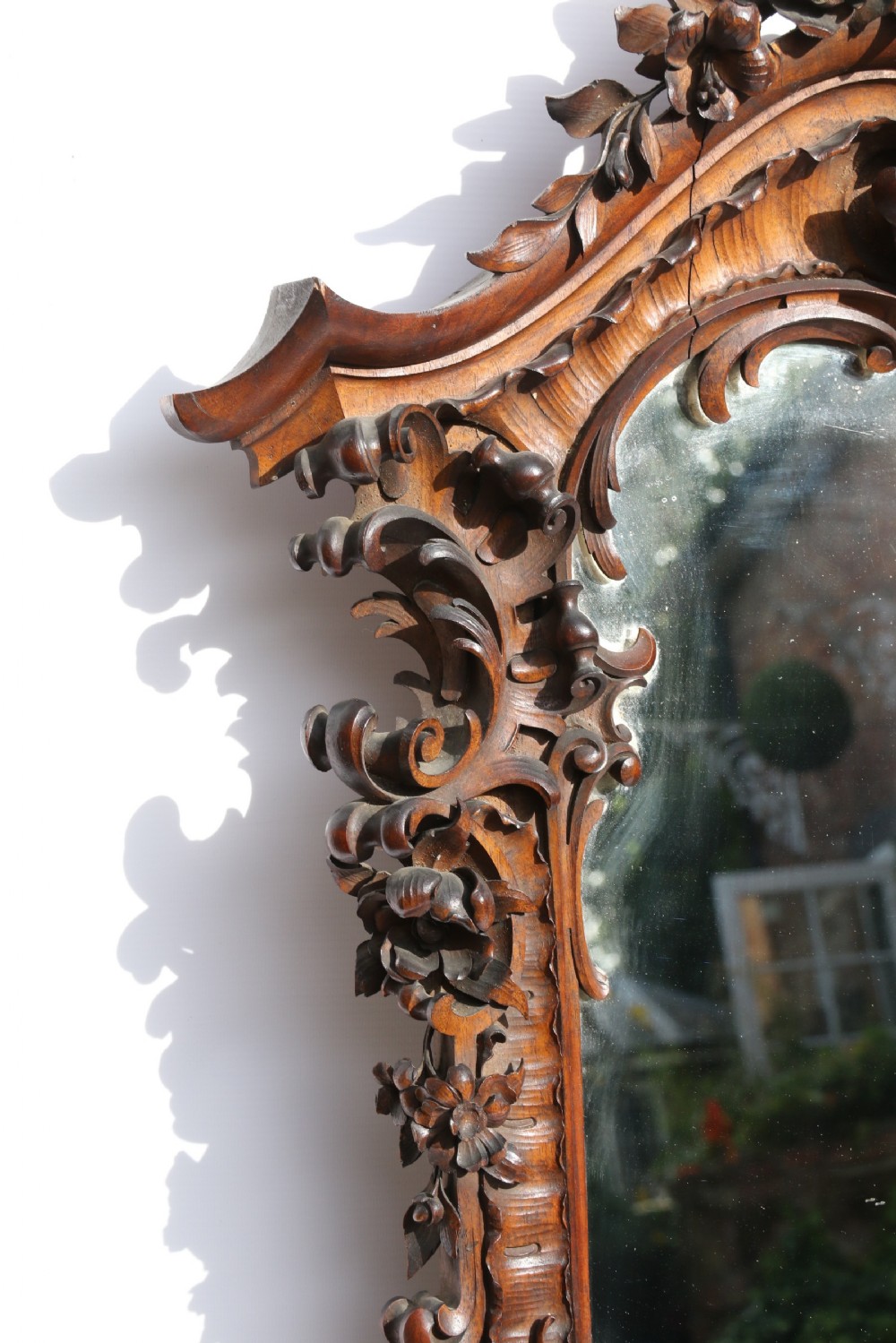 An Exquisitely Carved 19th Century Italian Walnut Mirror View VII