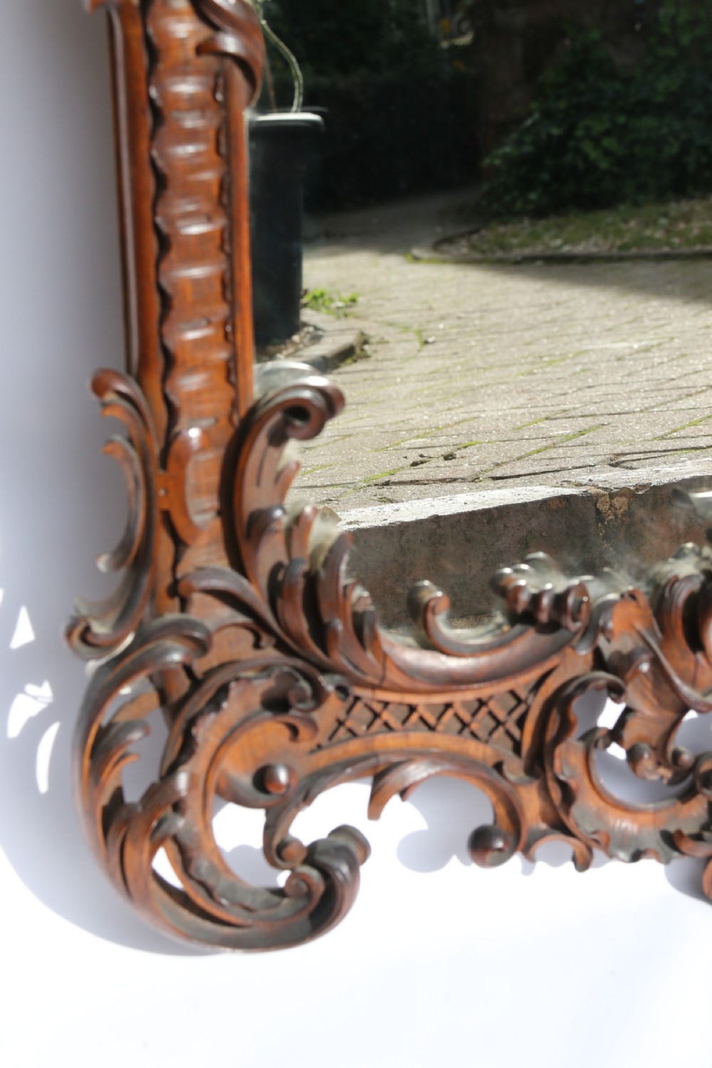 An Exquisitely Carved 19th Century Italian Walnut Mirror View VIII