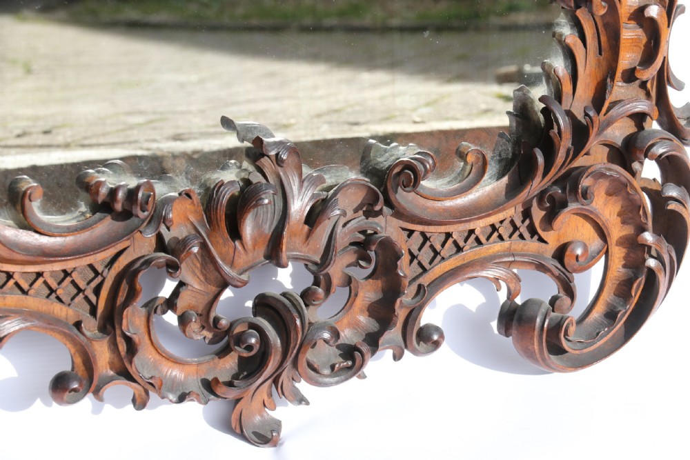 An Exquisitely Carved 19th Century Italian Walnut Mirror View IX