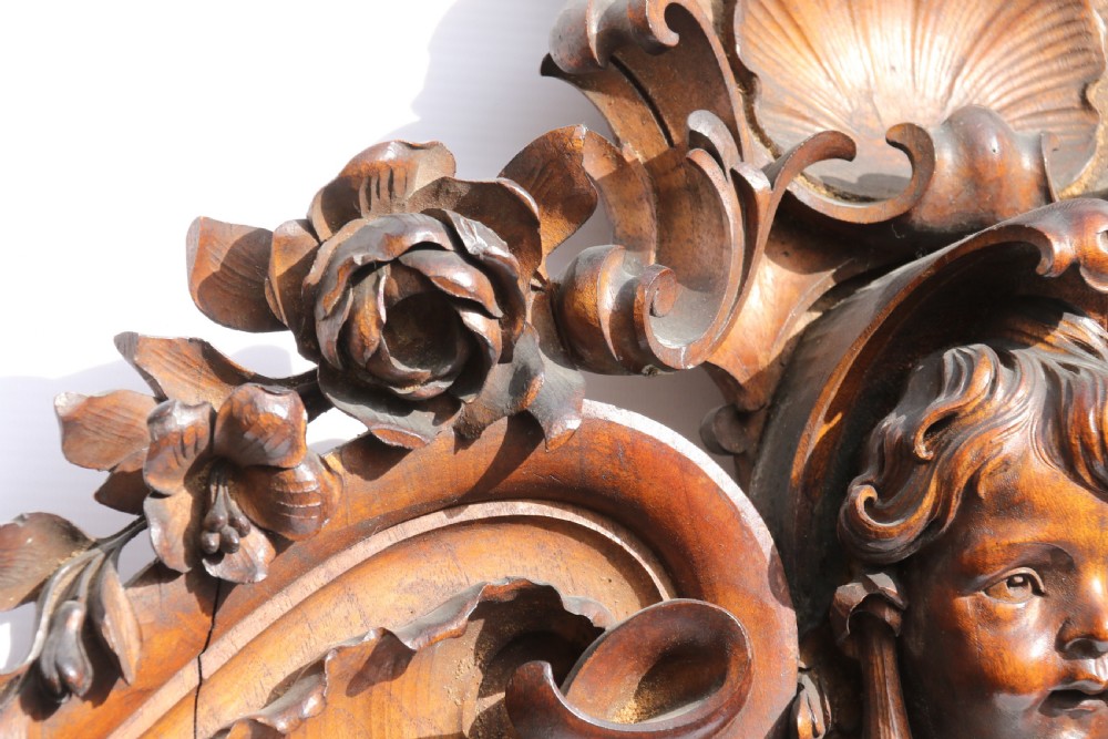 An Exquisitely Carved 19th Century Italian Walnut Mirror View X